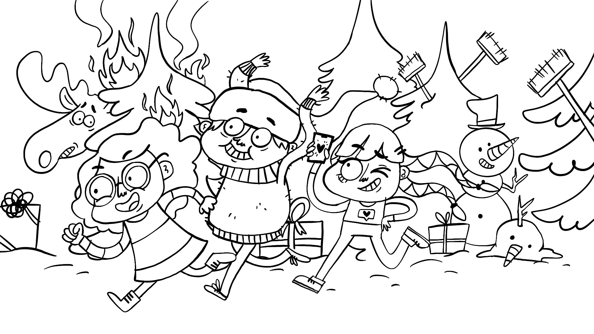 Skitse af illustration til Den Store Nordiske Julechallenge