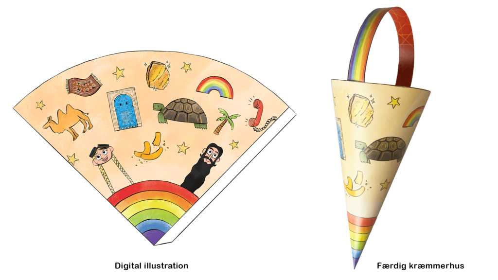 Julepynt, kræmmerhus til Jagtens på Regnbuens Guld