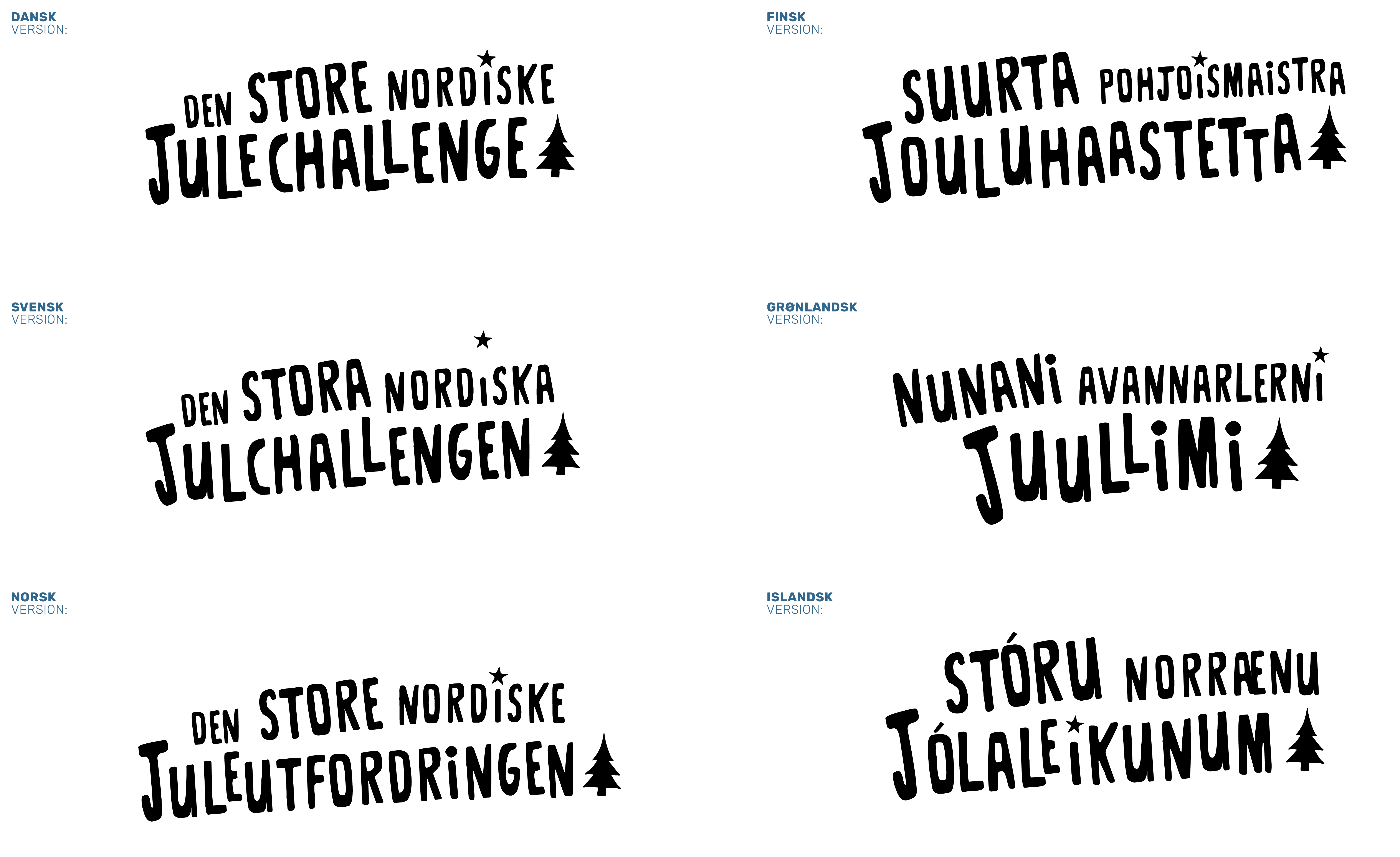 Logo design på 6 forskellige nordiske sprog